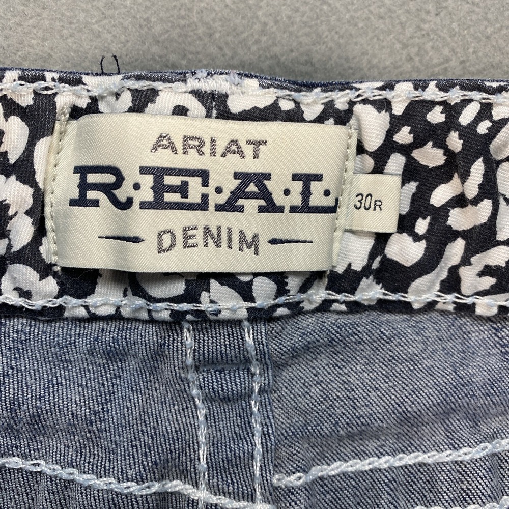 Ariat Womens Jeans Embroidered Pockets 30R (US 10-12) Medium Dark Wash Western - Picture 6 of 9